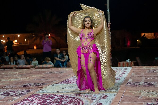 Abu Dhabi: 7-Hours Desert Safari with BBQ, Camel Ride & Sandboarding - BBQ dinner and evening entertainment