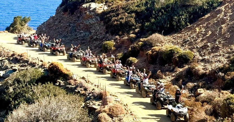 Ag. Pelagia Crete: Quad Safari to explore authentic villages - Climbing toward Achlada by off-road track
