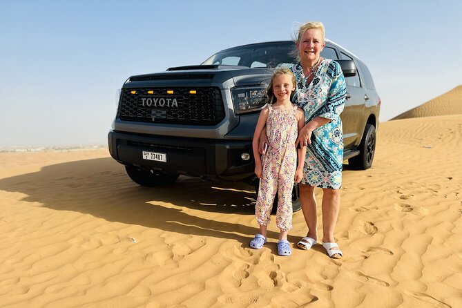 Best Dubai Desert Safari with Buffet Dinner,Sand Boarding & Shows - Tire deflation, restrooms, and the desert staging area