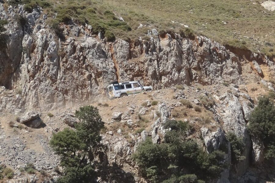 Crete: Land Rover Safari on Minoan Route - Krassi, its ancient tree, and the road to the sea