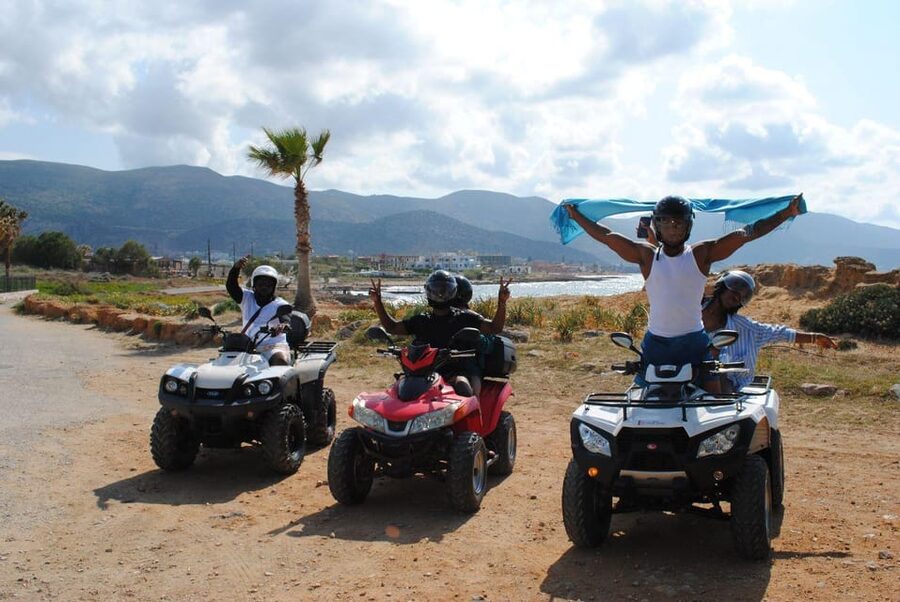 Crete: Off-Road Quad Safari Evening Tour with Hotel Transfer - St. George Selinari Monastery