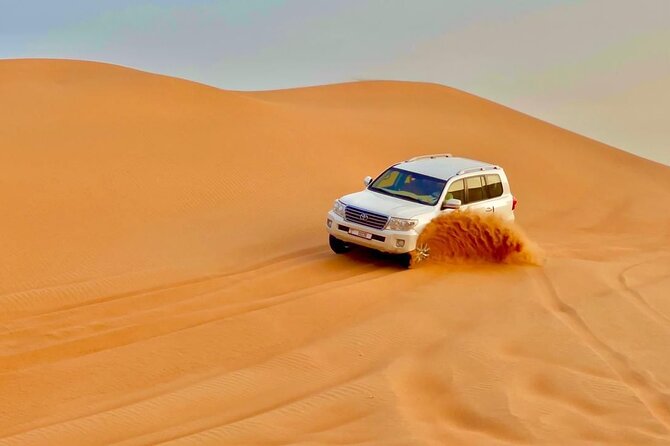 Desert safari adventure with BBQ dinner - Camel riding and sandboarding in 45 minutes
