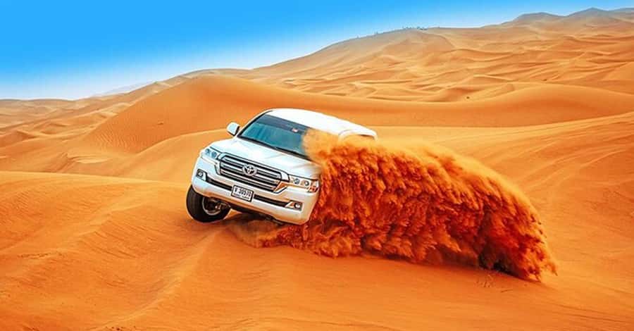 Desert Safari - Private 4WD car - Sunset is the best pause in the schedule