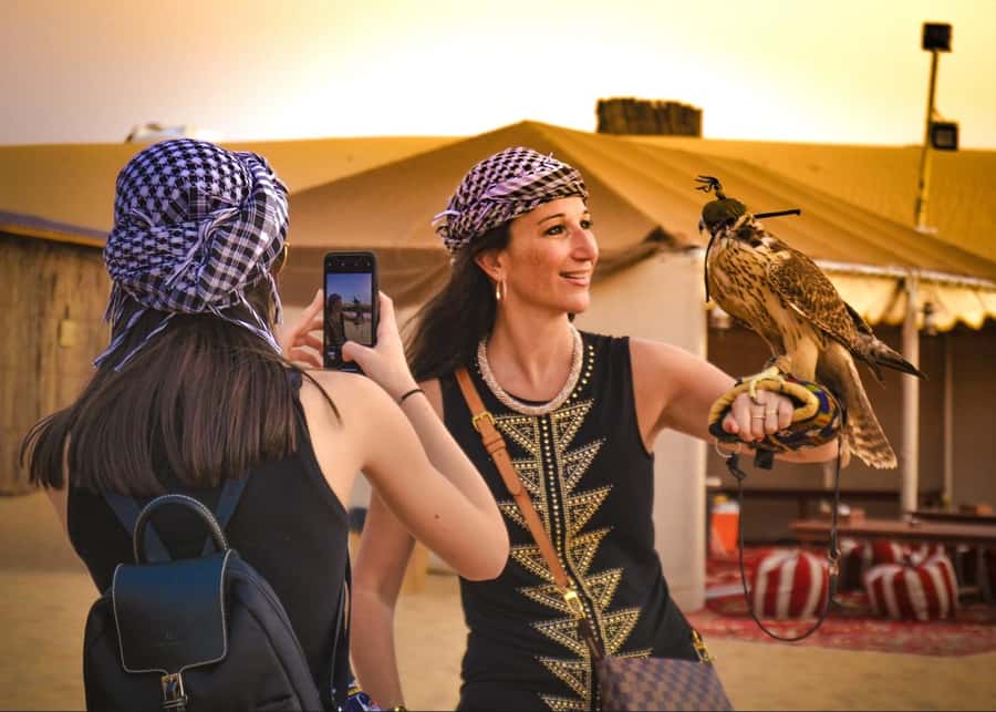 Doha: ATV Quad Bike and Buggy Desert Safari with Camel Ride - Camels, falcons, and a taste of Bedouin life