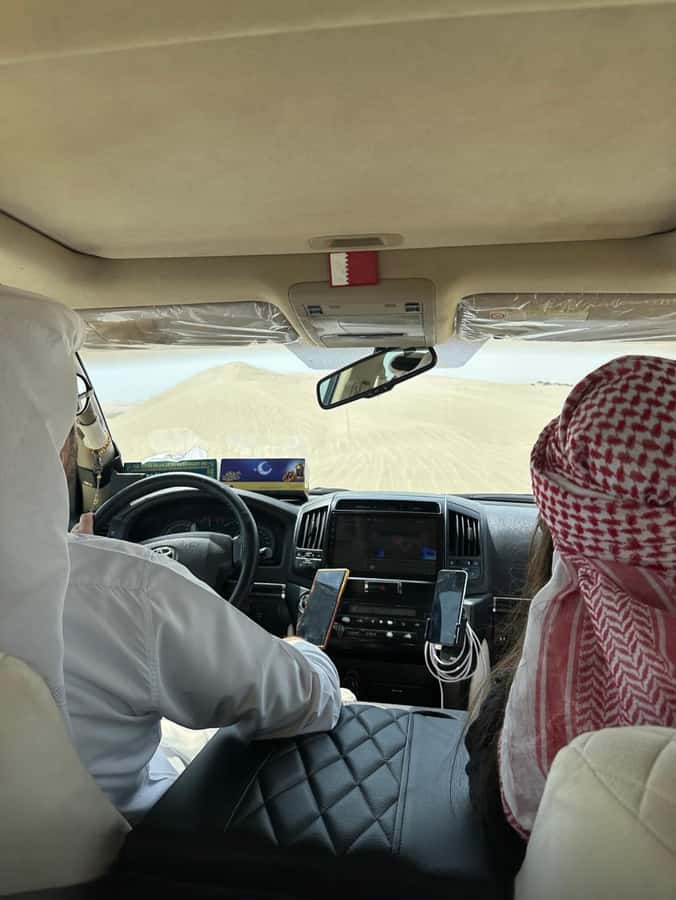 Doha: Desert Safari, Adventure, Sandboarding and Camel Ride - Sandboarding on a soft golden slope