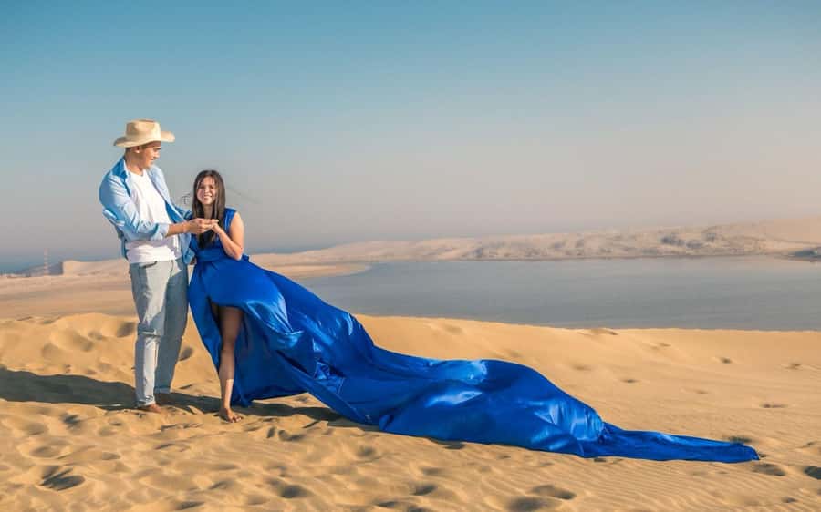 Doha: Desert Safari, Adventure, Sandboarding and Camel Ride - The Inland Sea, where dunes meet water