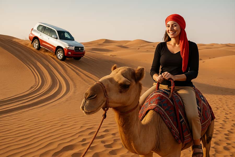 Doha: Desert Safari, Quad Biking, Sand Boarding & Camel Ride - Leaving Doha in a climate-controlled 4WD