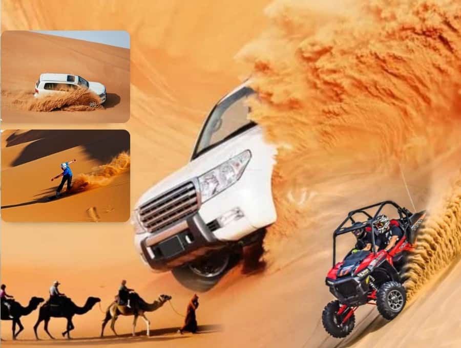 Doha:Desert Safari with Camel Ride, ATV Bike,& Sand Boarding - A camel ride across Qatar’s golden sands
