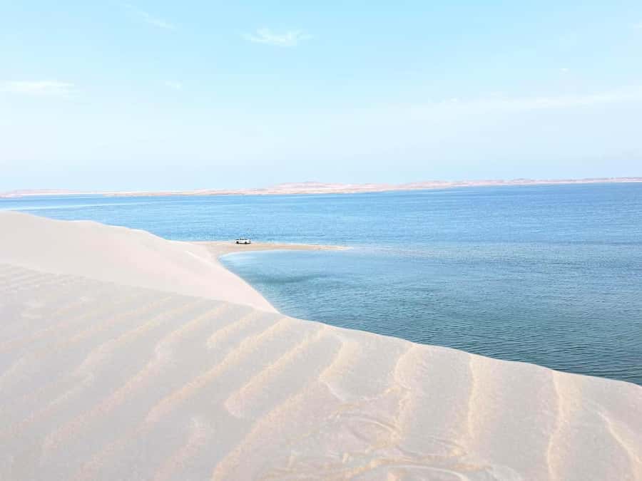 Doha : Inland Sea Desert Safari ,Camel Ride & Sandboarding - A quiet beginning with a short camel ride