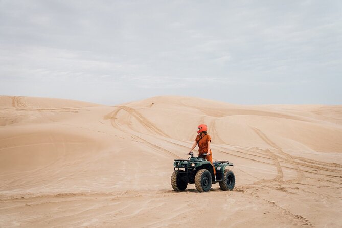 Doha-Night Desert Safari with Sand Board and Camel Ride - Sandboarding adds a quieter kind of fun