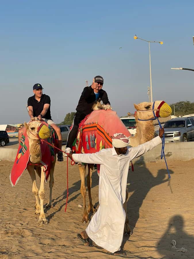 Doha Private Desert Safari, inland sea, sand boarding - Sandboarding and the first run over the dunes