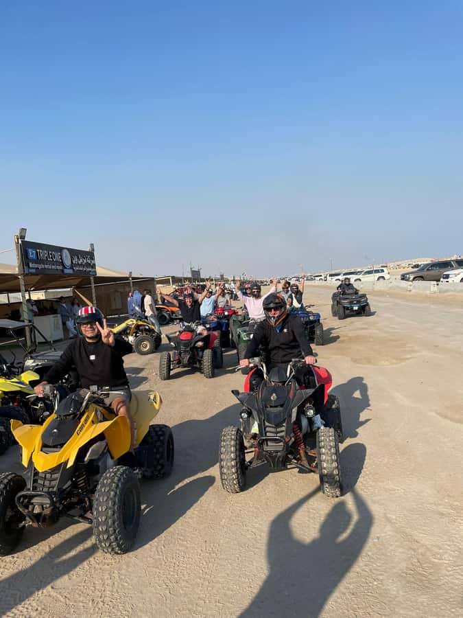 Doha: Quad Bike, Desert Safari, Buggy ride & inland sea tour - The camel and falcon stop