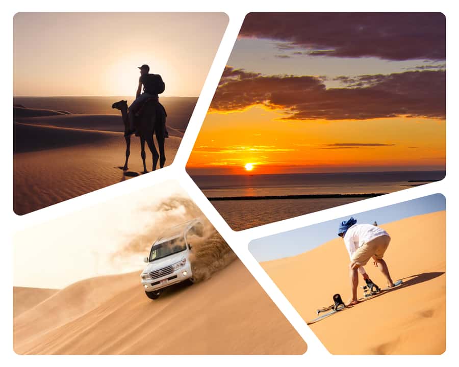 Doha: Sunset Safari, Dune Bashing, Sandboarding & Camel Ride - The camel camp and the short ride