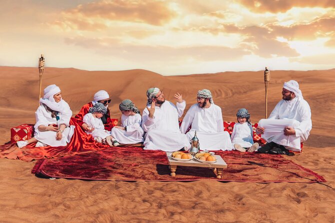 Dubai Desert Safari, BBQ, Live Shows, Camel, Sandboard (7-Hours) - Fire, belly dance, and Tanura after dark