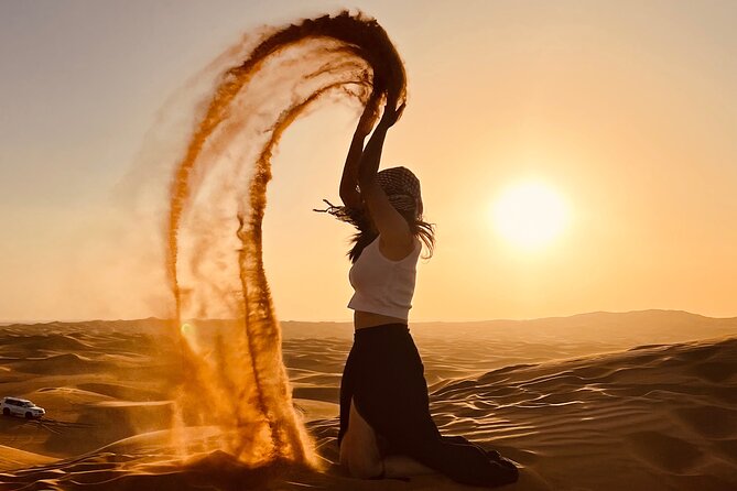 Dubai Desert Safari & Buffet Dinner and Camel ride with PRIVATE CAR - A private ride into Dubai’s red desert