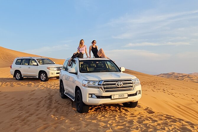 Dubai Desert Safari & Buffet Dinner and Camel ride with PRIVATE CAR - BBQ buffet, drinks, and live shows