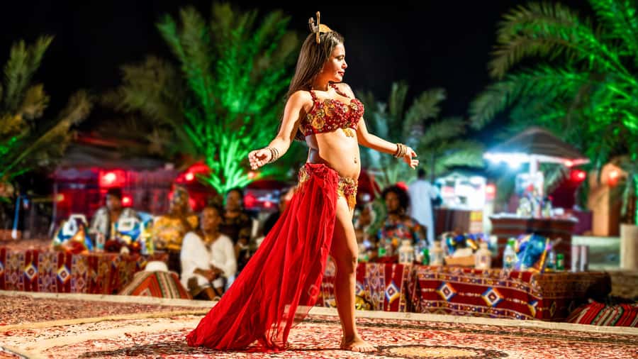 Dubai Desert Safari - Premium BBQ Dinner, Camel Ride & Shows - BBQ dinner, shared table, or private service