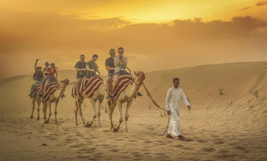 Dubai: Desert Safari, Quad Bike, Sandboarding, Camels & BBQ - The first desert stop: tire pressure, falcons, and quad bikes