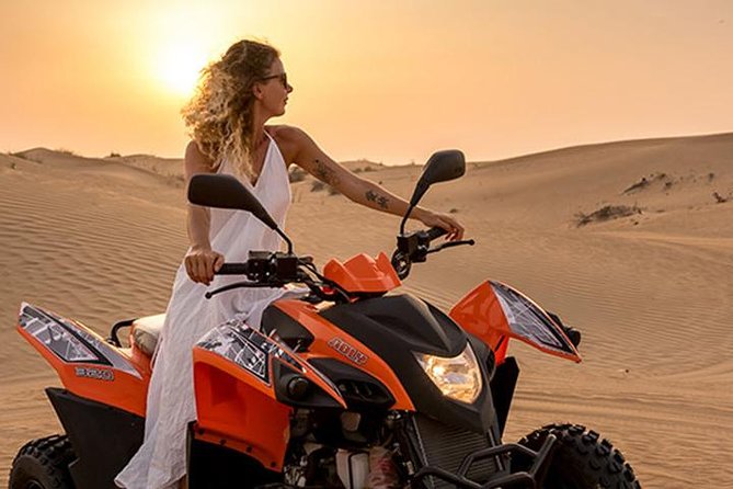 Dubai Evening 4x4 Desert Safari ATV Bike ,Camel Ride , BBQ Dinner - 30 to 40 Minutes of Dune Bashing