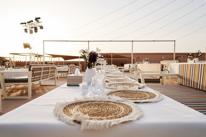 Dubai Evening Desert Safari BBQ Dinner & Transfer to Noble Camp - Entering Noble Camp with Arabic coffee and sweets
