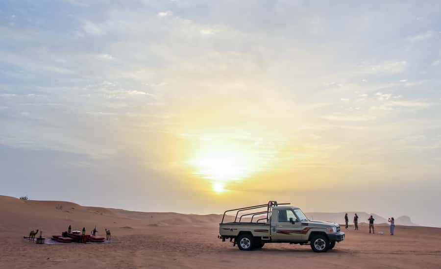 Dubai: Morning Desert Safari with Camel Ride & Sandboarding - Twenty minutes of dune bashing