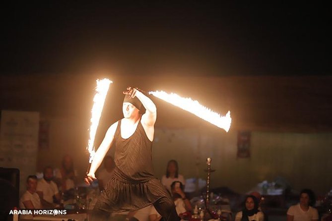 Dubai Premium Desert Safari with Live shows & Gourmet Dinner - Belly dance, Tanura, and fire shows