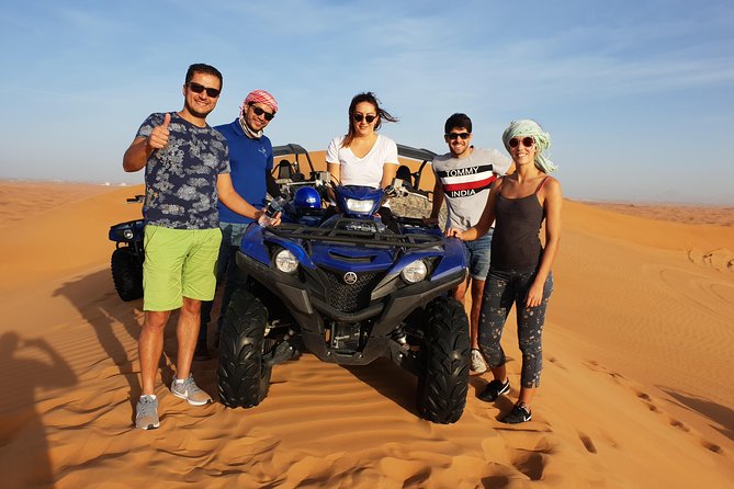 Dubai: Quad Bike Safari, Camels, & Camp with BBQ Dinner - A five-minute camel ride