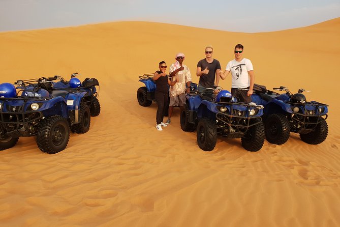 Dubai: Quad Bike Safari, Camels, & Camp with BBQ Dinner - One hour on a quad bike in the desert