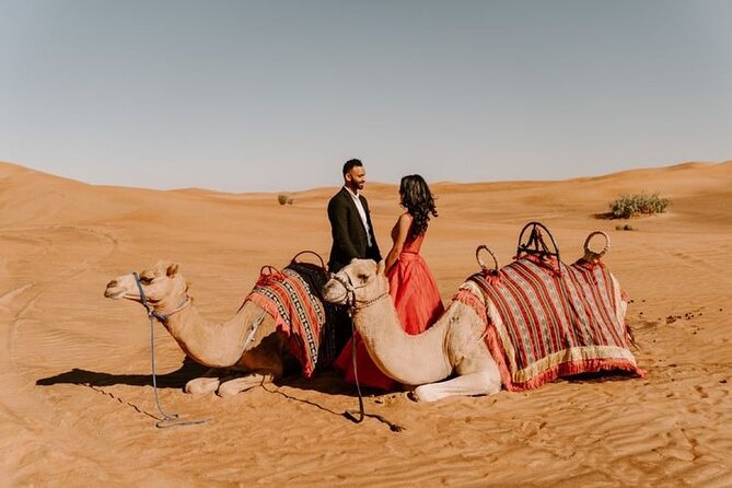 Dubai: Red Dunes Desert Safari, Camel ride, Sandboard, Quad Bike - The Bedouin-style camp and Arabian welcome
