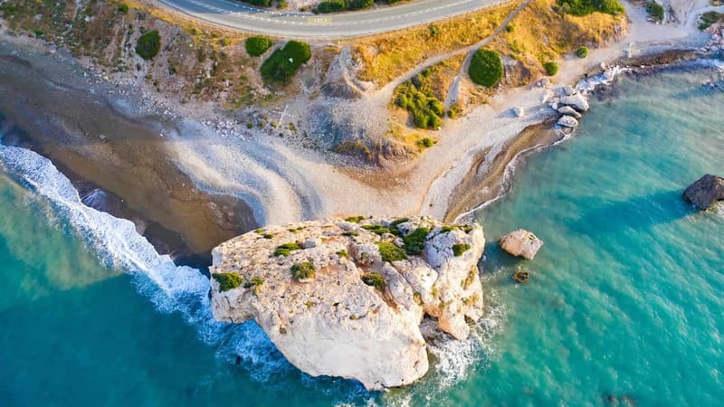 From Paphos: Grand Tour Jeep Safari - Aphrodite’s Rock closes the route by the sea