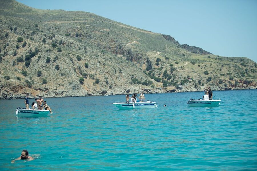 Georgioupolis: Rent a Boat Safari Sea Tour - Following the coast toward Obrosgialos Bay