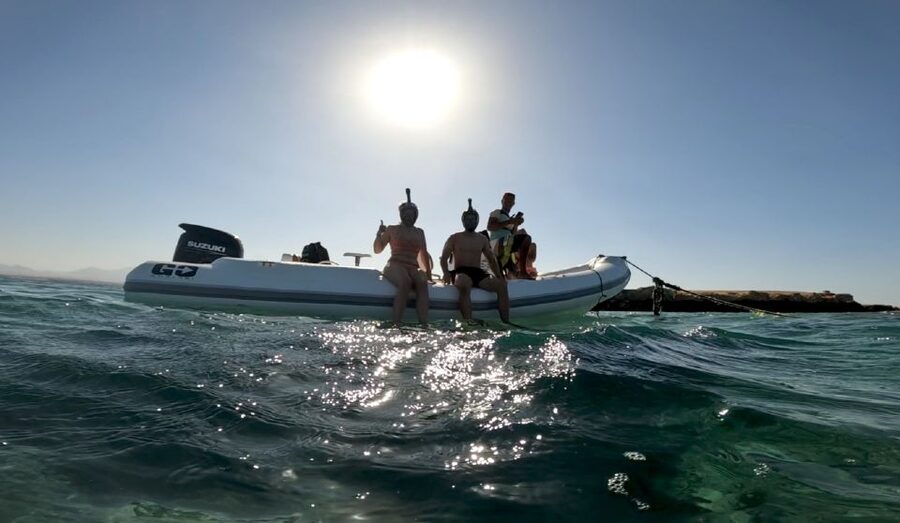 Hurghada: Safari ATV Quad & Speedboat to Orange bay island - Desert dust before Red Sea water