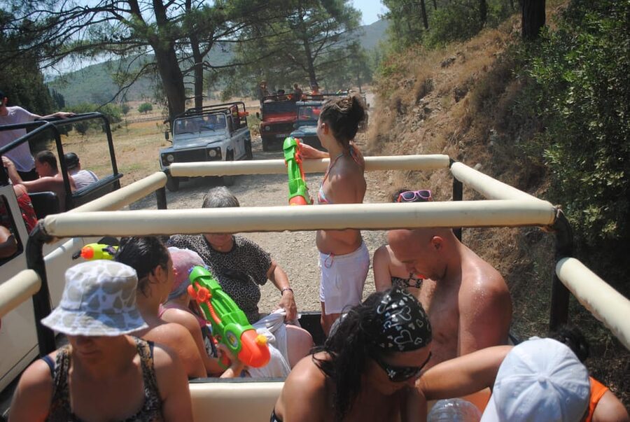 Icmeler Jeep Safari, Lunch, Water Fight, Colour & Foam Party - Water guns, dust and the first big laugh