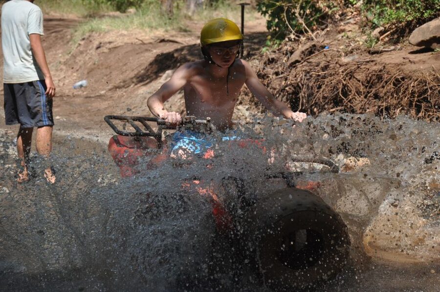 Kemer: Forest, Mud, and Streams Quad Safari Tour with Pickup - Getting ready for a muddy 1.5-hour ride
