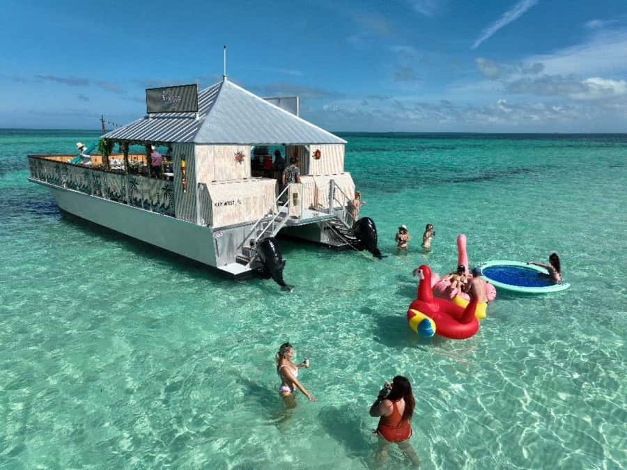 Key West: Sandbar Safari Tiki Cruise - Leaving Key West aboard the Lazy Lady