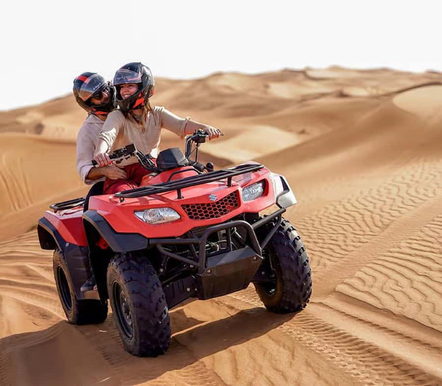 Luxury Dubai Desert Safari, BBQ, Camel Ride, Quad Bike, Show - Hotel pickup and the ride to the desert