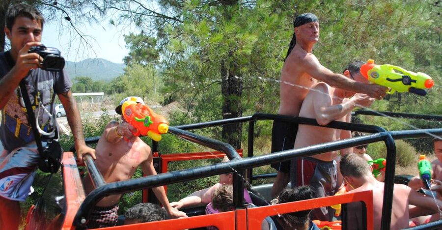 Marmaris Jeep Safari Water Fight, Colour and Foam Party - Hisarönü and the pine-covered hills