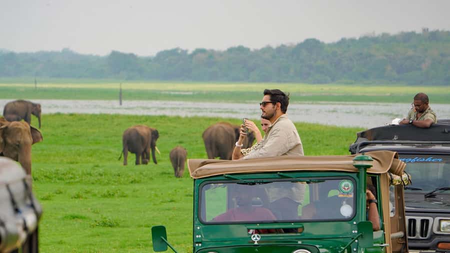 Minneriya: Minneriya National Park Private Evening Safari - Entering the park and heading toward the tank