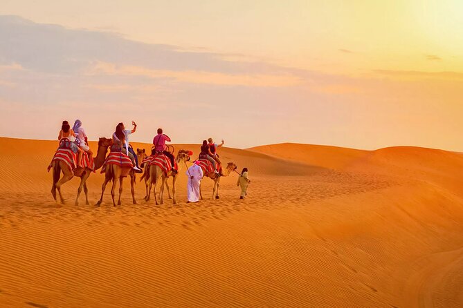 Morning Thrill: Exciting Desert Safari Adventure Camel Ride Dubai - Refreshments, photos, and the trip back