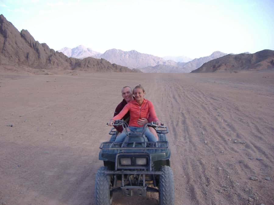 Morning Trip: Desert Safari Riding a Speed Quad Bike, Pickup - Learning the quad before the long run