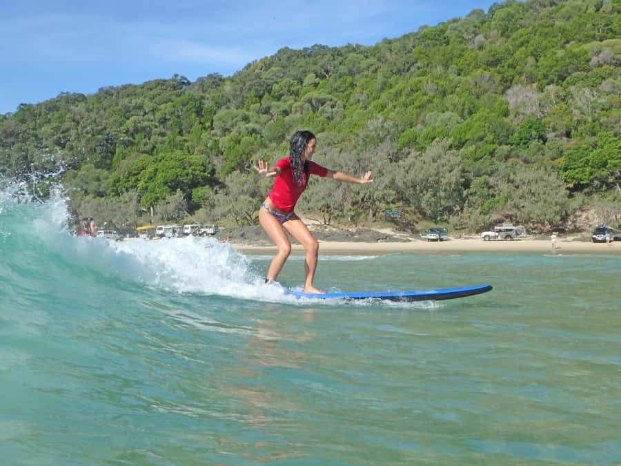 Noosa: Epic Learn to Surf Safari 4x4 - Double Island Point - The 4WD trip through Great Sandy National Park