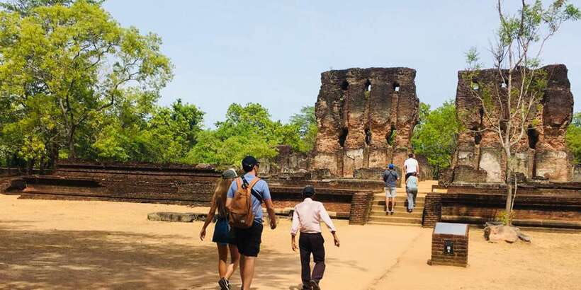 Polonnaruwa Sight Seeing Tour and Minneriya Elephant Safari - Ancient stones before wild elephants