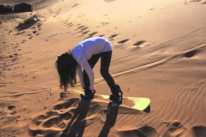 Private Morning Desert Safari Dubai with Dune Bashing & Sandboard - Sandboarding on the Lahbab dunes