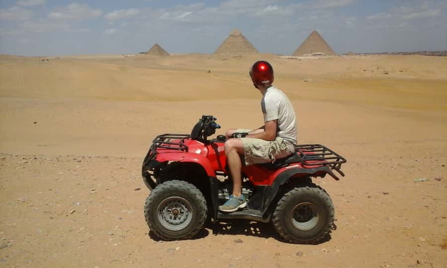 Pyramids of Giza: 1-Hour Quad Bike Desert Safari - Riding beside the pyramids instead of inside the complex