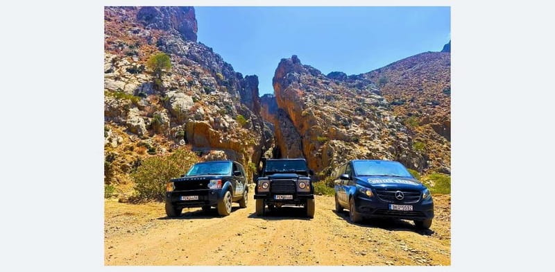 Rethymno: Full-Day Land Rover Safari to Preveli - The Three Monasteries and the final view