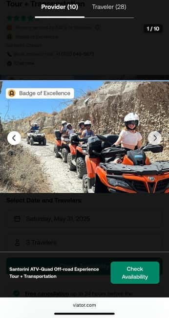 Santorini: ATV-Quad Off-Road Safari with Hidden Trails - Perissa and the change of pace