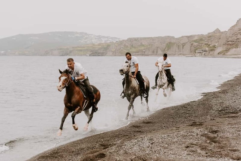 Santorini: Extreme Horse Safari with Beach Gallop - The black-sand beach gallop