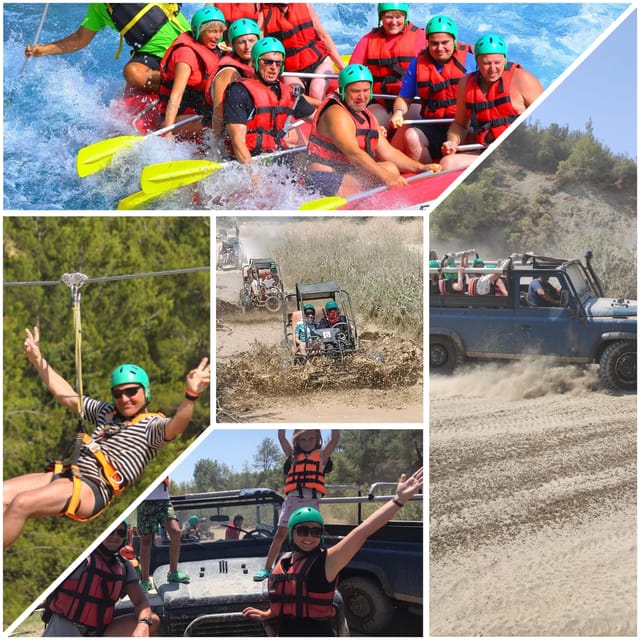 Side&Alanya:Rafting,Jeep,Quad/Buggy Safari/Zipline wLunch - Ziplining above the activity base