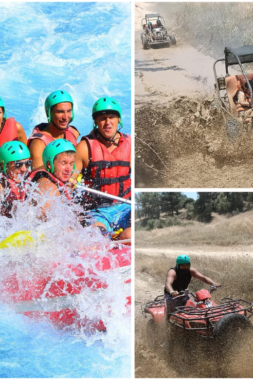 Side&Alanya:Rafting,Jeep,Quad/Buggy Safari/Zipline wLunch - ATV or buggy riding through muddy ground