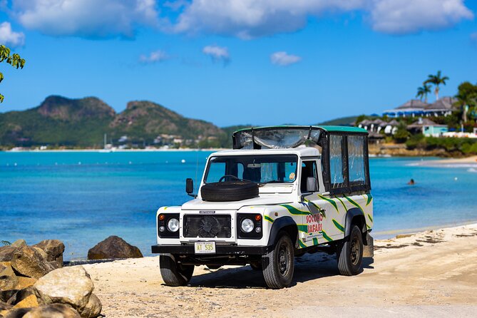 SoCoHo Jeep Safari - Historical Sites - Lunch - Beach - Betty’s Hope puts Antigua’s sugar past in view